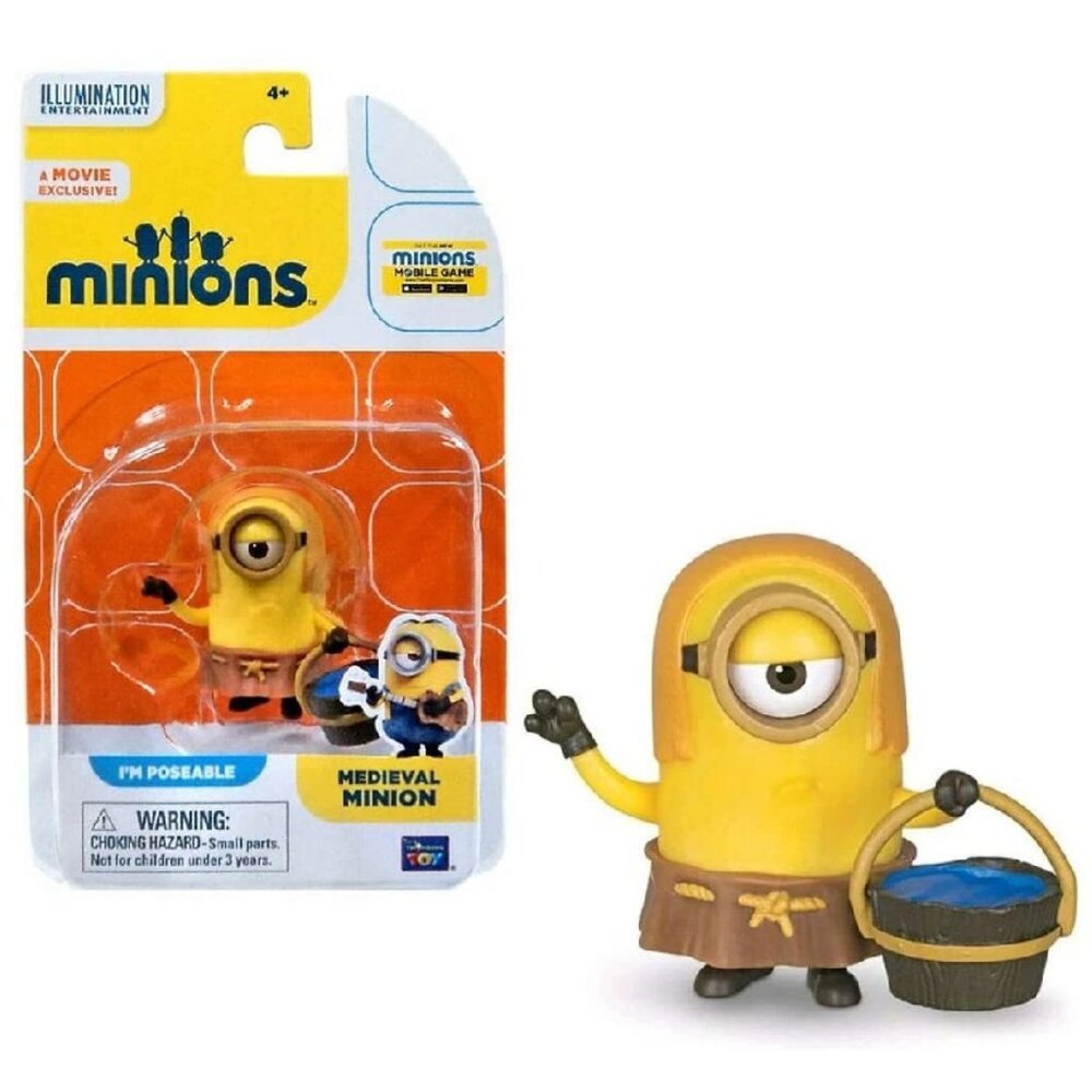 Despicable Me Minions Medieval Minion Poseable 2" Figure New In Box Age 4+